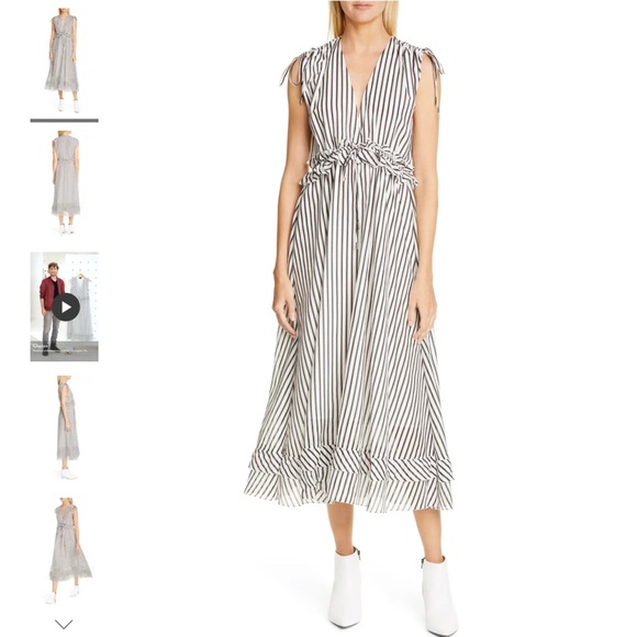 ROBERT RODRIGUEZ Mariel Stripe Midi Dress - Picture 3 of 12